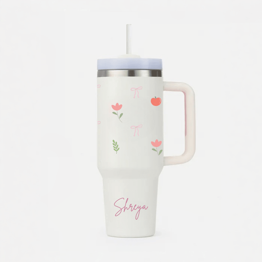 Personalized BlossomBrew™ Tumbler with Straw & Lid - Memories InsiteTULIP DESIGN PRINTED TUMBLER-1